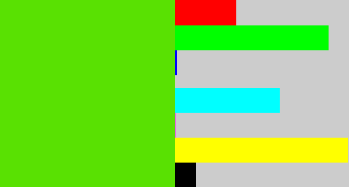 Hex color #59e102 - green apple