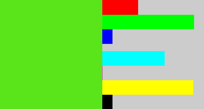 Hex color #59e51a - green apple