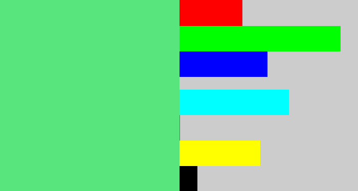 Hex color #59e57e - weird green