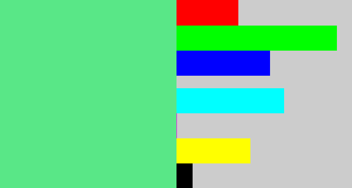 Hex color #59e787 - weird green