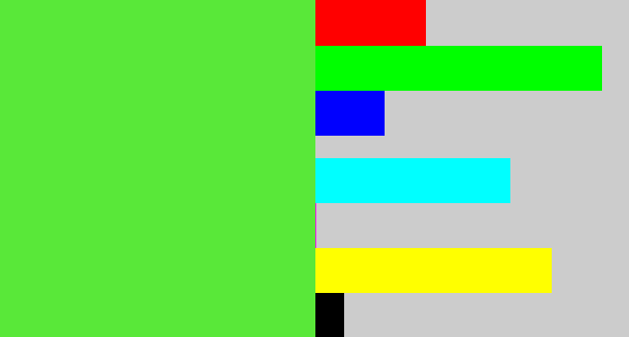 Hex color #59e839 - toxic green