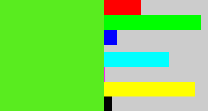 Hex color #59ec1f - green apple