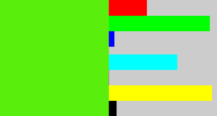 Hex color #59ee0c - bright lime green