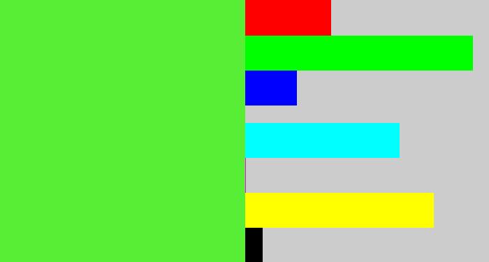 Hex color #59ee36 - toxic green
