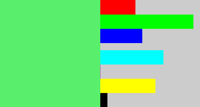 Hex color #59ee6b - lightish green