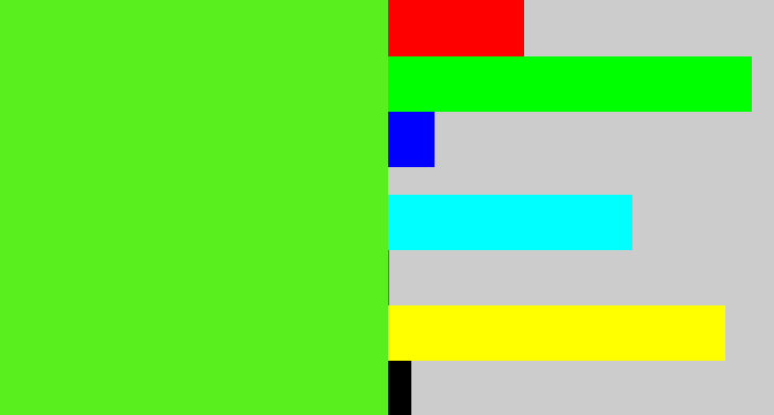 Hex color #59ef1e - green apple