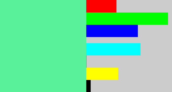 Hex color #59f199 - light green blue