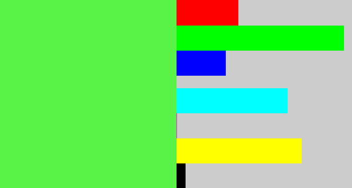 Hex color #59f247 - light neon green