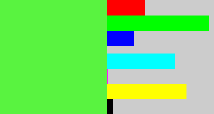 Hex color #59f340 - light neon green