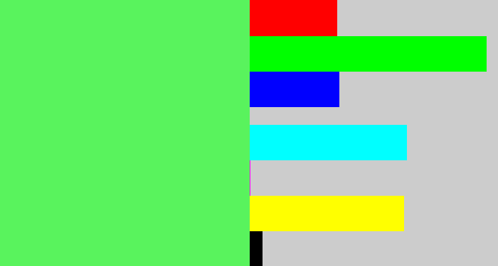 Hex color #59f35d - light bright green