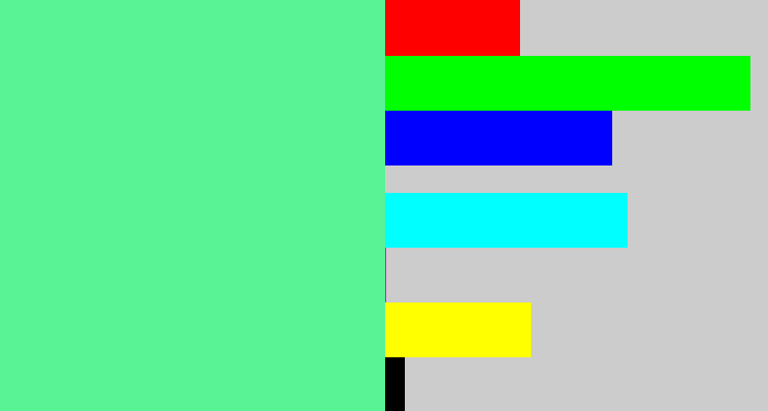 Hex color #59f396 - light green blue