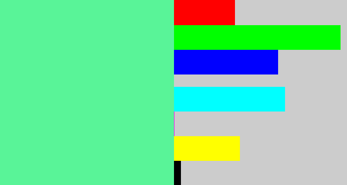 Hex color #59f498 - light green blue