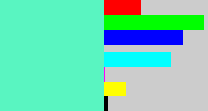 Hex color #59f5c1 - light greenish blue