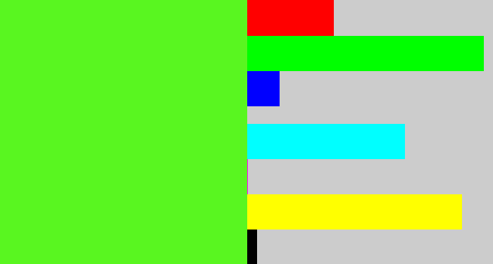 Hex color #59f620 - green apple
