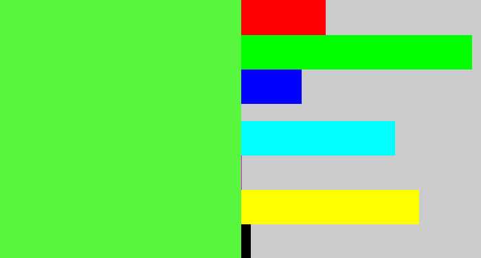 Hex color #59f640 - light neon green