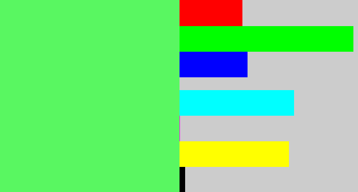 Hex color #59f761 - light bright green