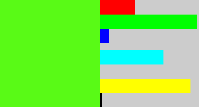 Hex color #59fa16 - bright lime green