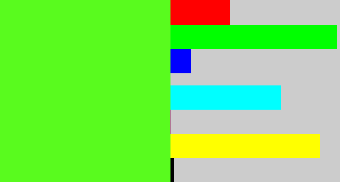 Hex color #59fb1e - bright lime green