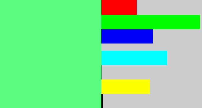 Hex color #59fb82 - lightgreen