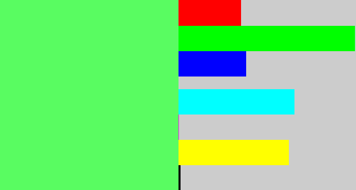 Hex color #59fc61 - light bright green