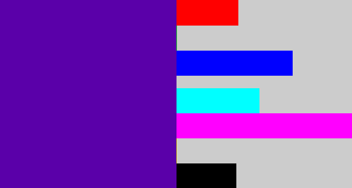 Hex color #5a00a9 - violet blue
