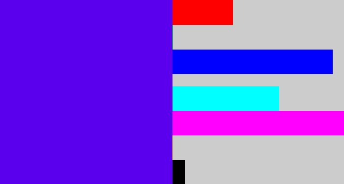 Hex color #5a00ec - blue/purple