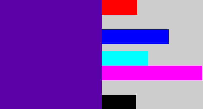 Hex color #5a01a8 - violet blue