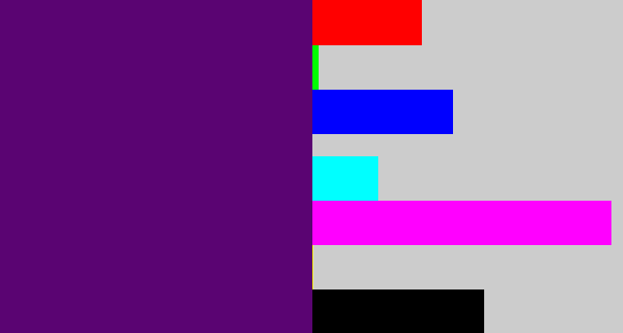 Hex color #5a0472 - royal purple