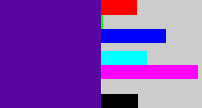 Hex color #5a06a3 - violet blue
