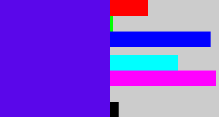 Hex color #5a07ea - blue violet