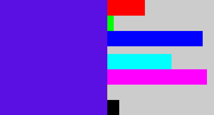 Hex color #5a0fe3 - blue violet