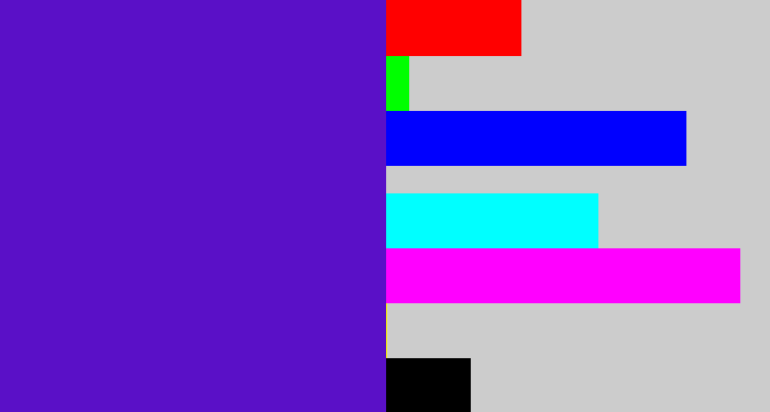 Hex color #5a10c7 - violet blue