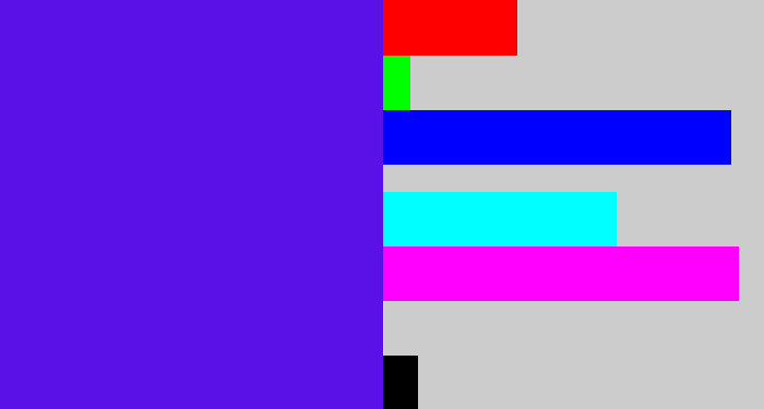 Hex color #5a11e8 - blue violet