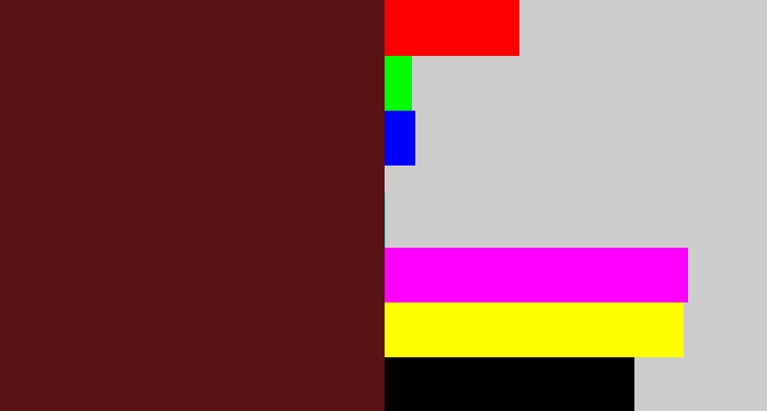 Hex color #5a1314 - claret