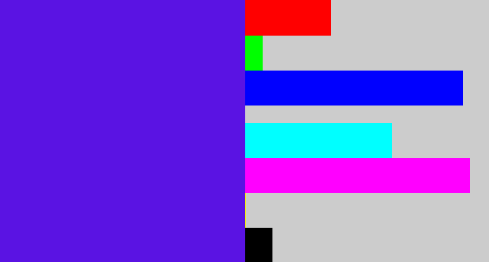 Hex color #5a13e3 - blue violet
