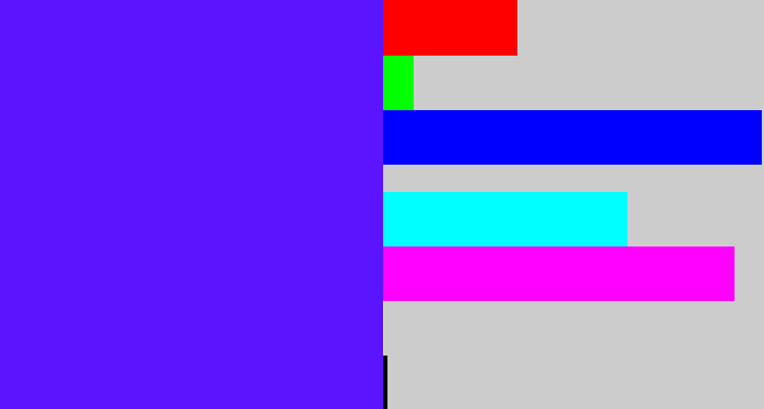Hex color #5a15fd - purplish blue