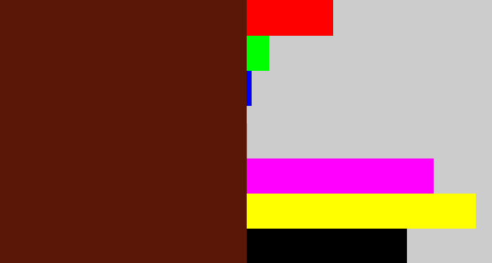Hex color #5a1606 - reddy brown