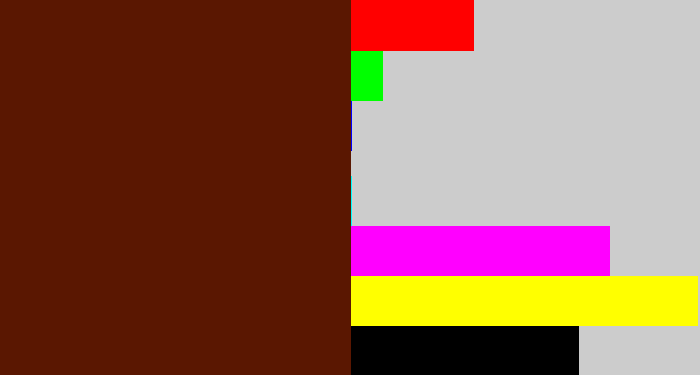 Hex color #5a1701 - reddy brown