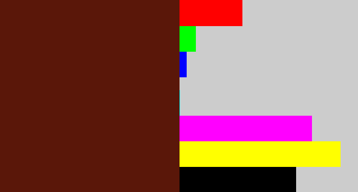 Hex color #5a1709 - reddy brown