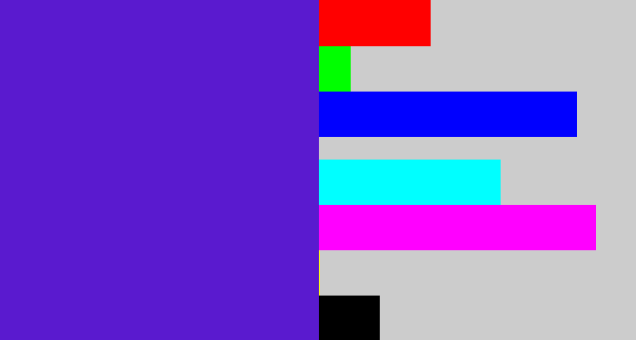 Hex color #5a1acf - purple/blue