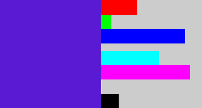 Hex color #5a1ad3 - purple/blue