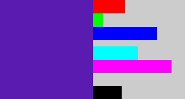 Hex color #5a1bb1 - violet blue