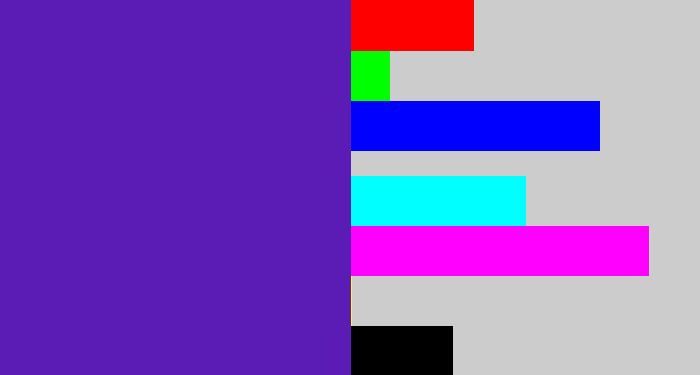 Hex color #5a1cb5 - purple/blue