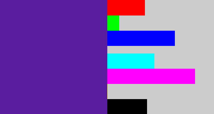 Hex color #5a1da0 - purple