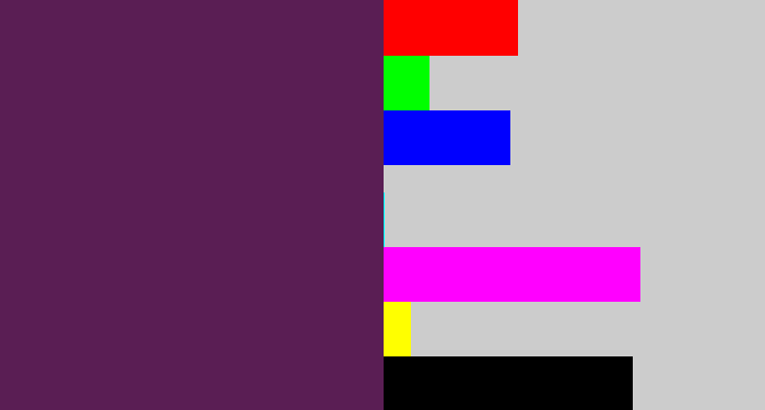 Hex color #5a1e54 - grape purple