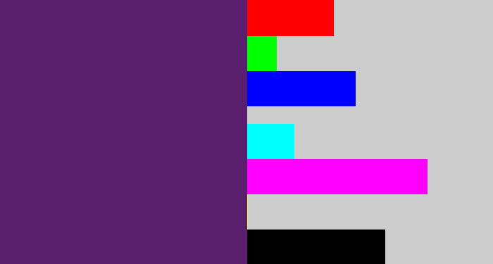 Hex color #5a1e6f - darkish purple