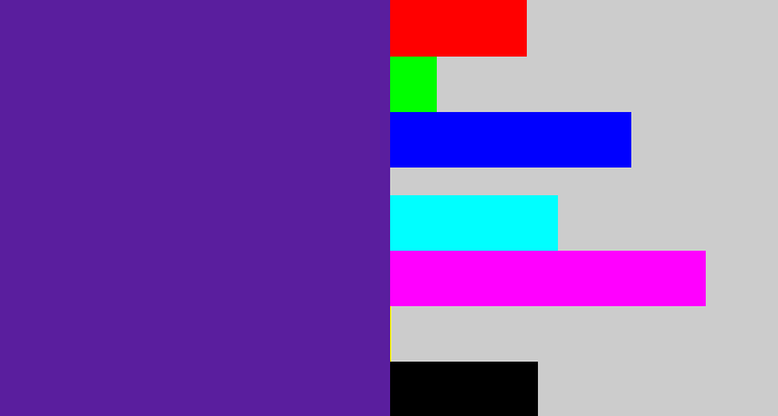 Hex color #5a1e9e - purple