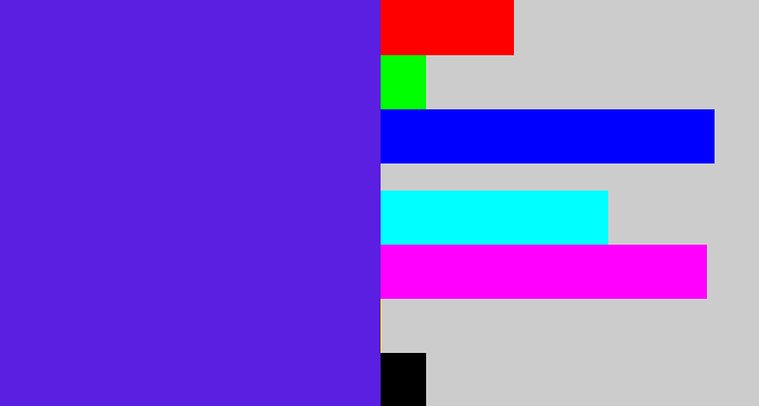 Hex color #5a1fe0 - purple/blue