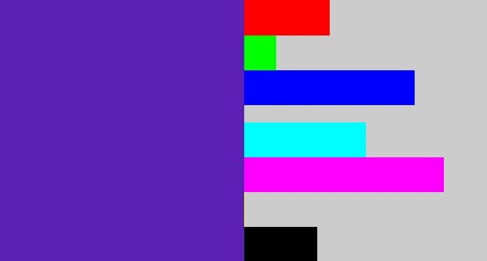 Hex color #5a20b3 - blue purple