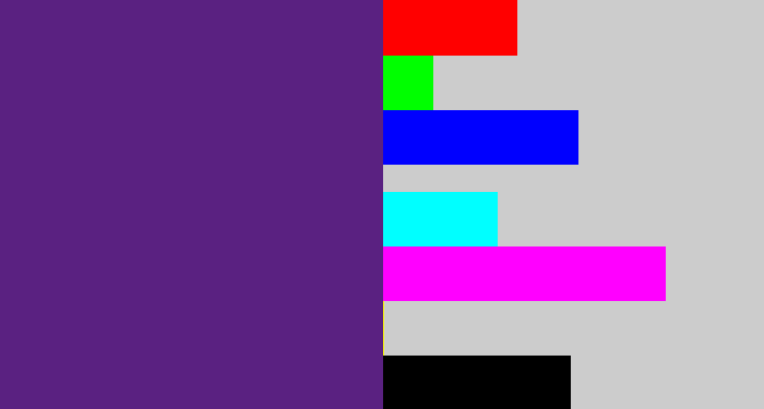 Hex color #5a2181 - darkish purple
